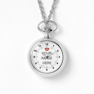 NEU! Silver Necklace Watch - Personalisiert Armbanduhr
