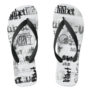 NEU! Trendy Wordclourban Chic Sun Seeker Flip Flops