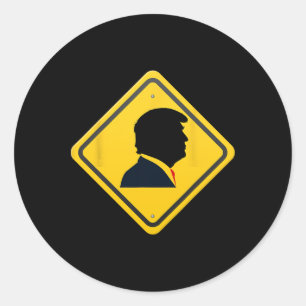 Neu! Trump Gelb Yield Verkehrsschild - Trump Road Runder Aufkleber