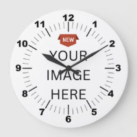 NEU! Uhr - 10" runder, schwarzer Holzrahmen