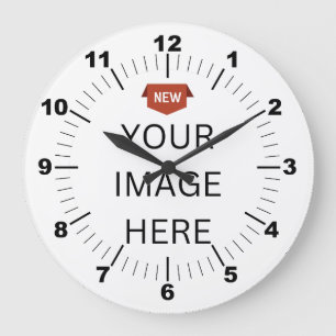 NEU! Uhr - 10" runder, schwarzer Holzrahmen