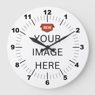 NEU! Uhr - 10" runder, schwarzer Holzrahmen