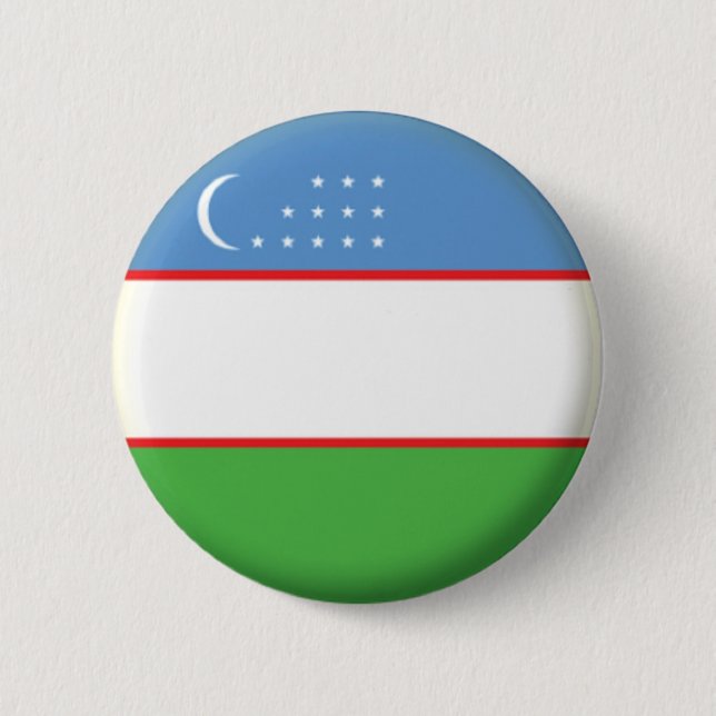 NEU! - UZBEKISTAN BUTTON BACK ABZEICHEN (Vorderseite)