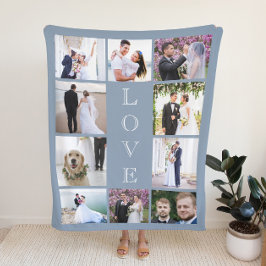 Neu verheiratete Liebe 10 Foto Collage Dusty Blue  Sherpadecke
