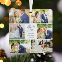 Neu verheiratete Verheiratete Couple Foto Collage 