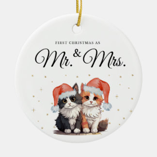 Neu verheiratete Weihnachtsschmuck in Kittens