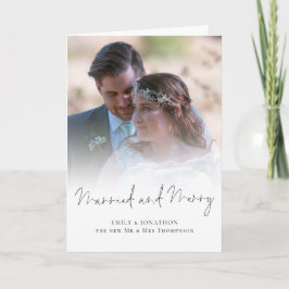 Neu verheiratetes Foto Verheiratet und frohe Weihn Karte