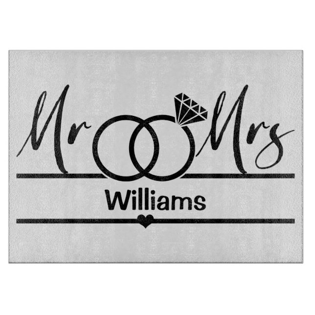 Neu verheiratetes Geschenk, Hauswärmung Schneidebrett (Vorderseite)