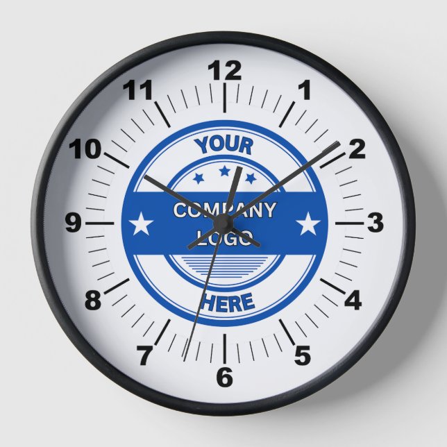 NEU! Wall Clock, 10" runder, schwarzer Holzrahmen Uhr (Vorderseite)