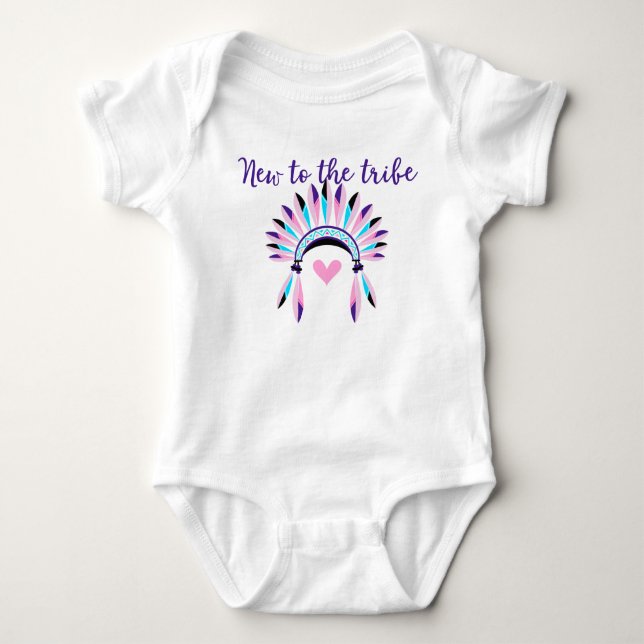 Neu zum Stamm-gebürtiger Amerikaner-lila Rosa Baby Strampler (Vorderseite)