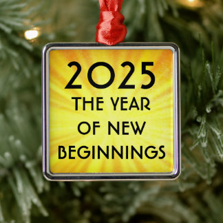 Neuanfang 2025 ornament aus metall
