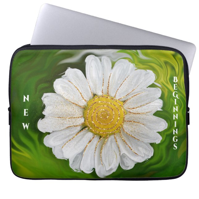 Neuanfang - Daisy Blume Power Laptopschutzhülle (Vorderseite)