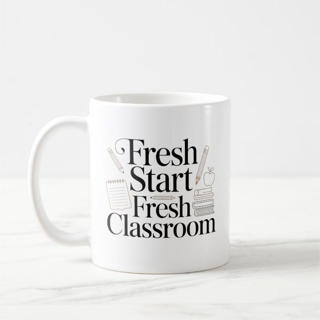 Neuanfang Frischer Klassenlehrer-Zitat Kaffeetasse (Links)