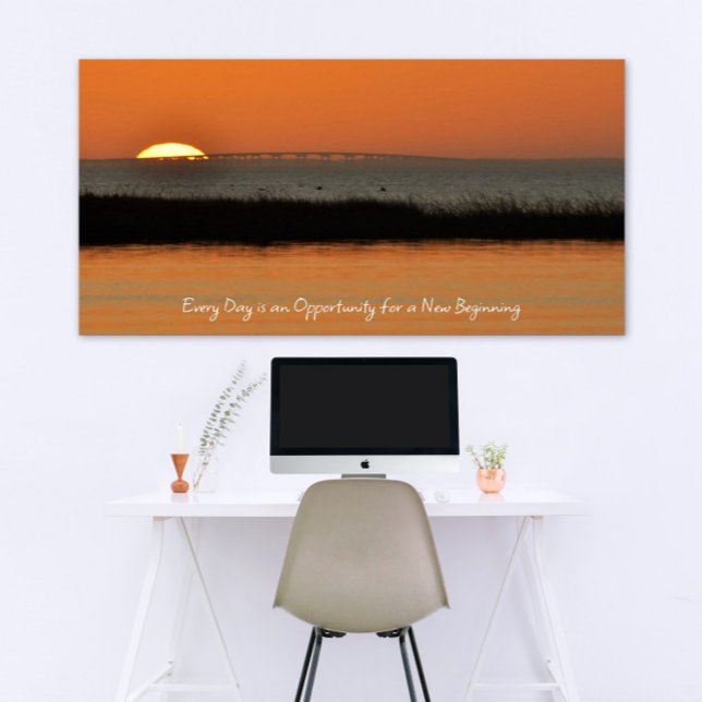 Neuanfang Orange Sunrise Motivierend Zitat Poster (Von Creator hochgeladen)