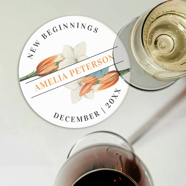 Neuanfang Retro White Lily Floral Ruhestand Getränkeuntersetzer (Von Creator hochgeladen)