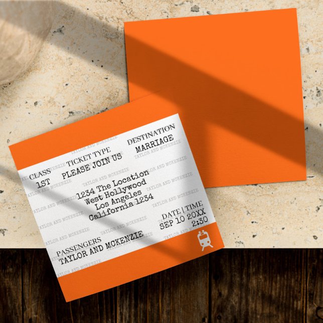 Neuartige Personalisierte Britische Bahnhochzeit Einladung (Novelty Personalized British Train Wedding Invitations from Ricaso. Trainspotter / Rail fans ideas)