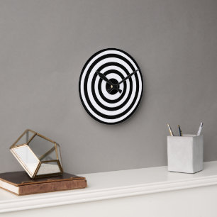 Neuartige Runden der Schwarzen und Weißen Bullseye Runde Wanduhr