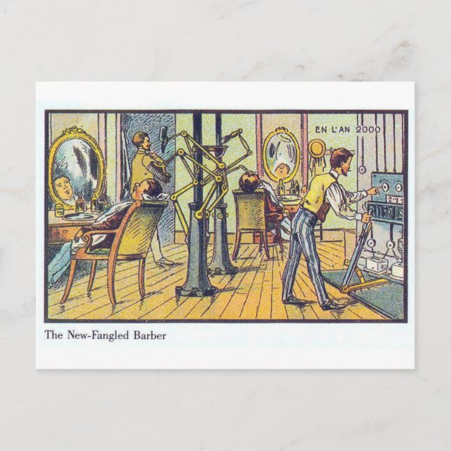 Neuartiger Friseur Postkarte (Vorderseite)