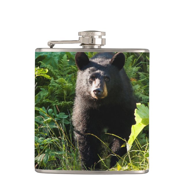 Neuartiger Schwarzbär Flachmann (Vorderseite)
