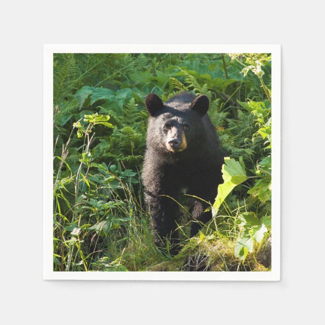 Neuartiger Schwarzbär Serviette (Vorderseite)