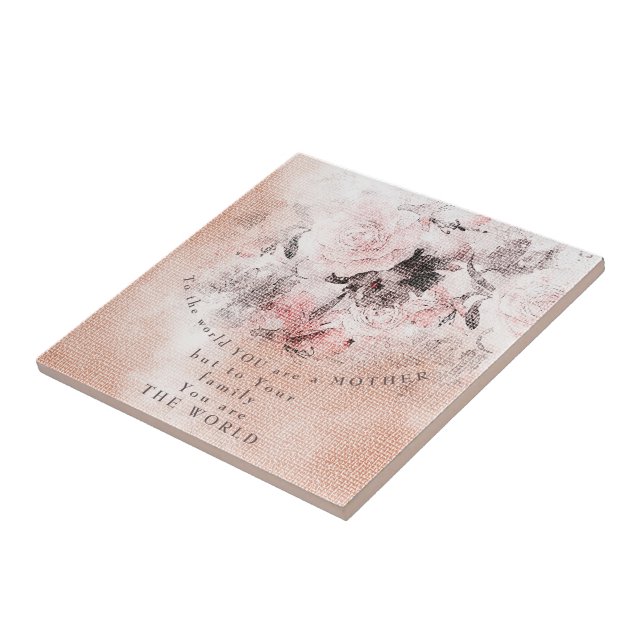 Neuartiger Vintager Blütenmüttertag Fliese (Seite)