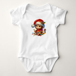 Neuartiger Weihnachtsaffe Baby Strampler