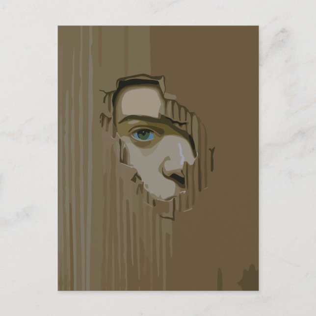 Neuartiges Auge durch Pappe Postkarte (Vorderseite)