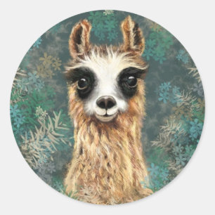 Neuartiges Baby Llama - Niedlich - Runder Aufkleber