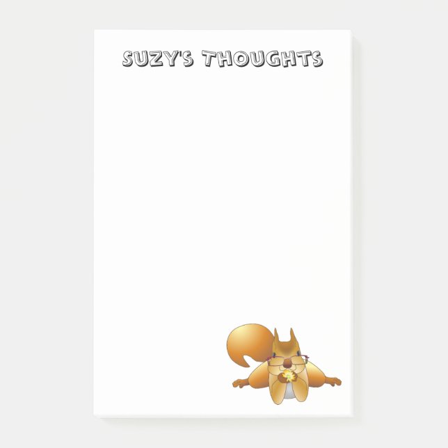 Neuartiges Eichhörnchen Post It Note Pad Post-it Klebezettel (Vorderseite)