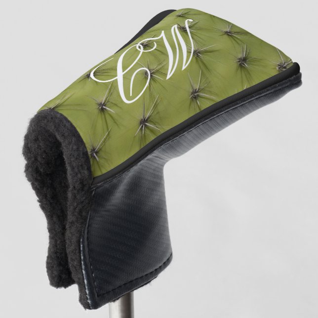 Neuartiges, grünes Kakteen Print Golf Accessoire Golf Headcover (3/4 Vorderseite)