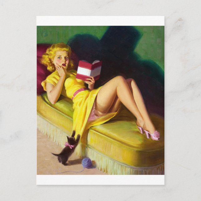 Neuartiges Kitten Button Up Postkarte (Vorderseite)