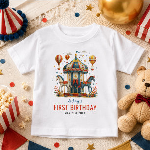 Neuartiges Niedliches Circus Festival 1. Geburtsta Baby T-shirt