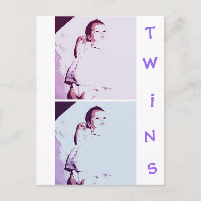 Neuborn Baby Twins Postkarte (Vorderseite)