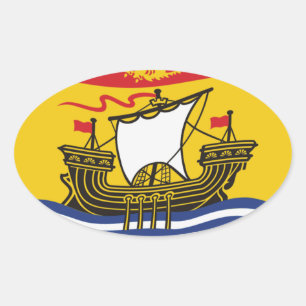 Neubraunschweig-Flaggenaufkleber Ovaler Aufkleber