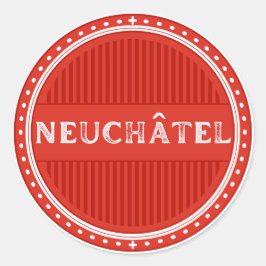 Neuchatel City Pride Emblem – Schweizer Identität Runder Aufkleber