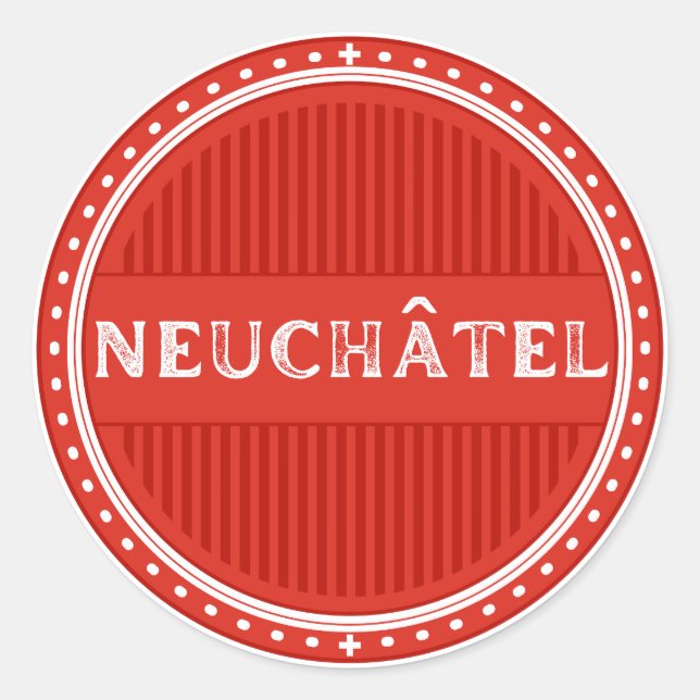Neuchatel City Pride Emblem – Schweizer Identität Runder Aufkleber (Vorderseite)