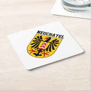 Neuchâtel Wappen, Schweiz Rechteckiger Pappuntersetzer