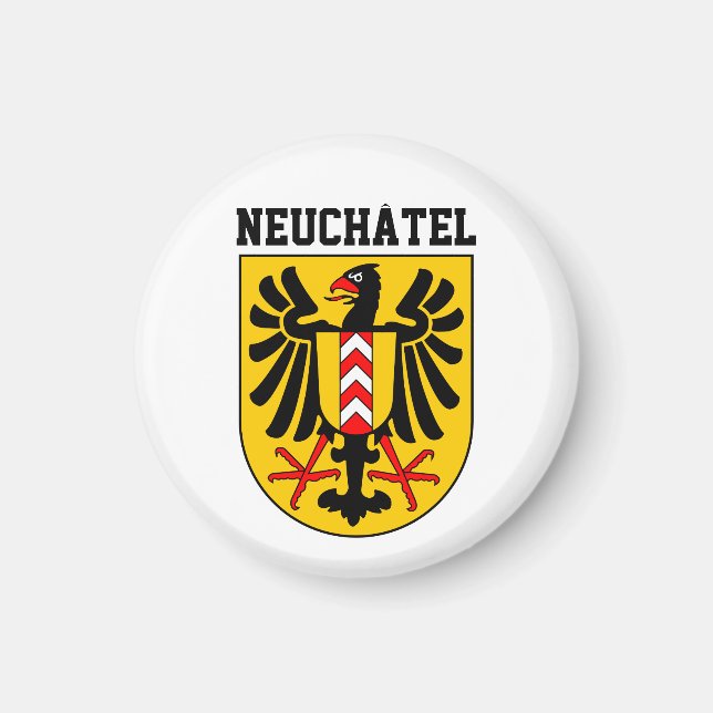 Neuchâtel Wappen, Schweiz Schlüsselanhänger Magnet (Vorne)