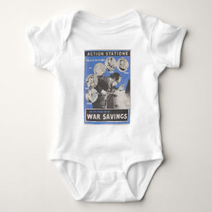 Neudruck des britischen Kriegsposters. Baby Strampler