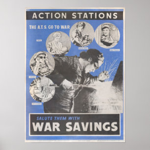 Neudruck des britischen Kriegsposters. Poster