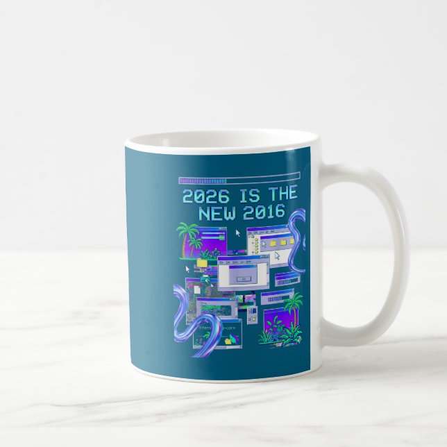 Neue 2016 Vaporwave Pixel Computer Ästhetik Kaffeetasse (Rechts)