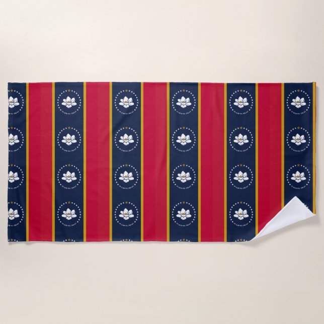 Neue 2020-Flag-Streifen für Mississippi Strandtuch (Vorderseite)