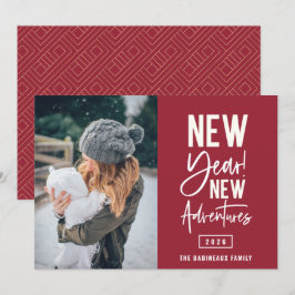 Neue Abenteuer Foto Weihnachtskarte Feiertagskarte