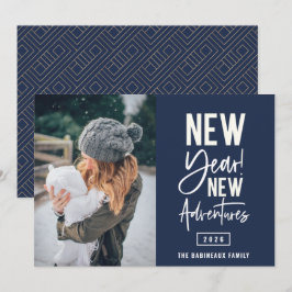 Neue Abenteuer Foto Weihnachtskarte Feiertagskarte