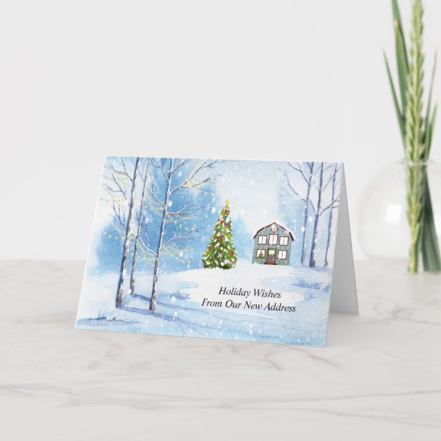 Neue Address Holiday Card, Weihnachtssaison Feiertagskarte (Vorderseite)
