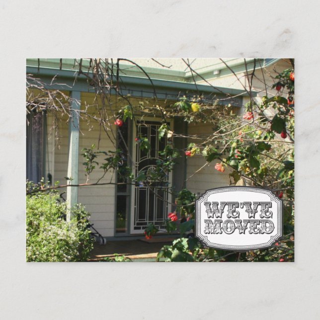 Neue Address Moving House Zuhause Foto Postkarte (Vorderseite)