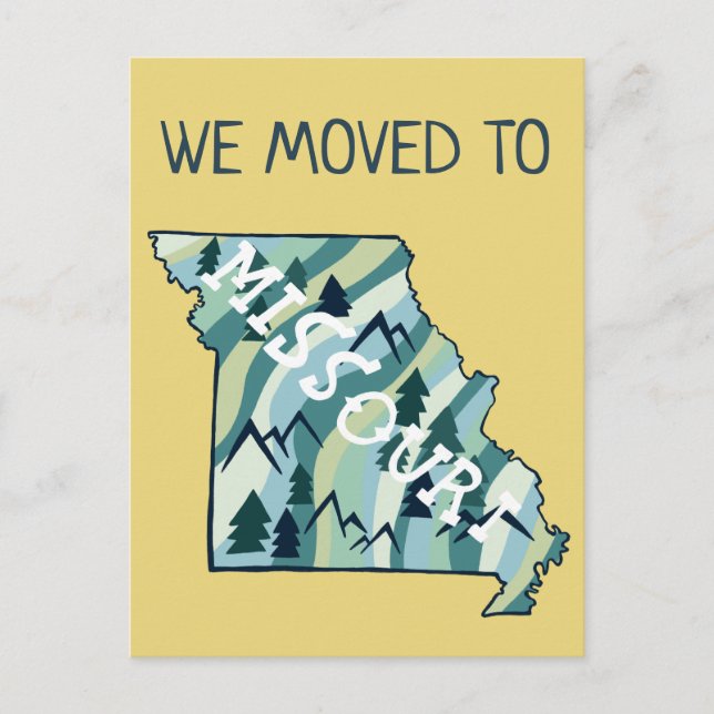NEUE ADDRESS Moving Missouri Staat Illustrierte Ka Postkarte (Vorderseite)