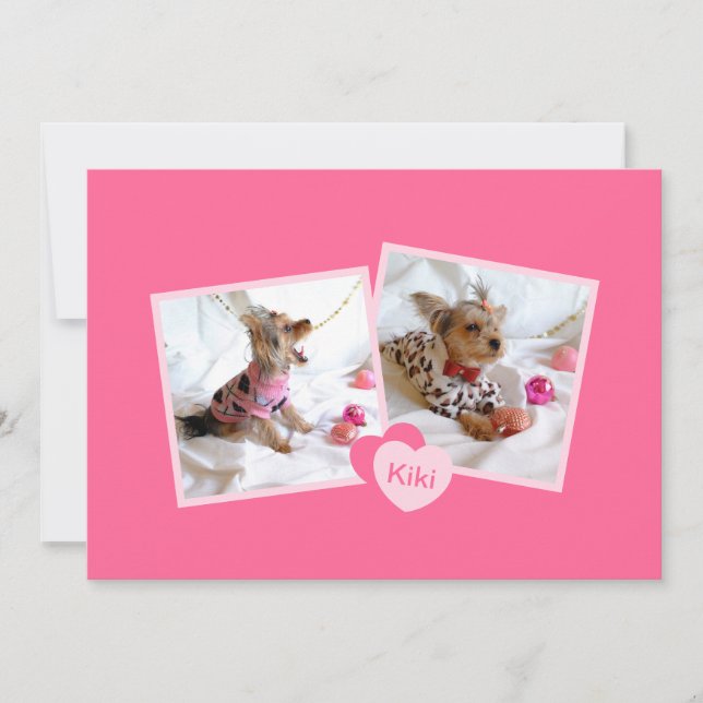 Neue Adoption für Haustiere in Girly Pink Ankündigung (Vorderseite)