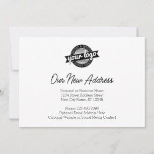 Neue Adressänderung mit Firmenlogo Ankündigung
