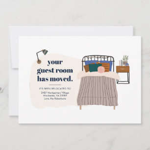 Neue Adresse Boho-Gästeschlafzimmer-Dekor Umzug Ankündigung